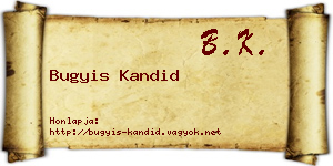 Bugyis Kandid névjegykártya